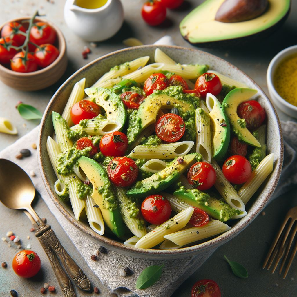 avocado pesto pasta salad