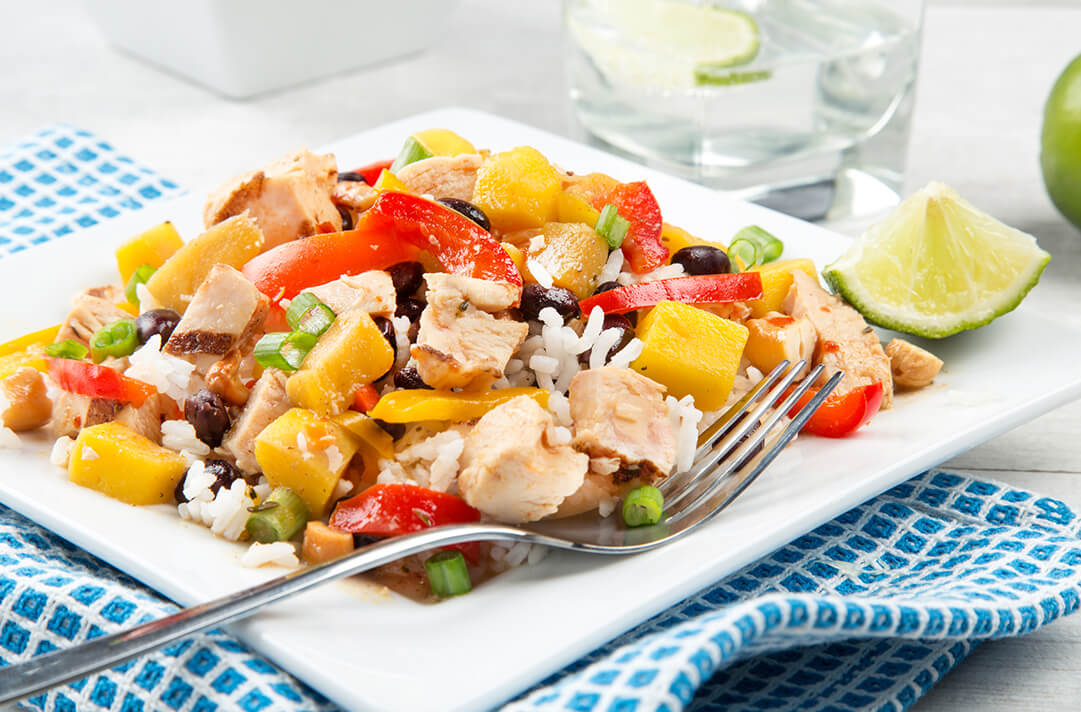 Caribbean Chicken Recipe with Mango & Black Beans