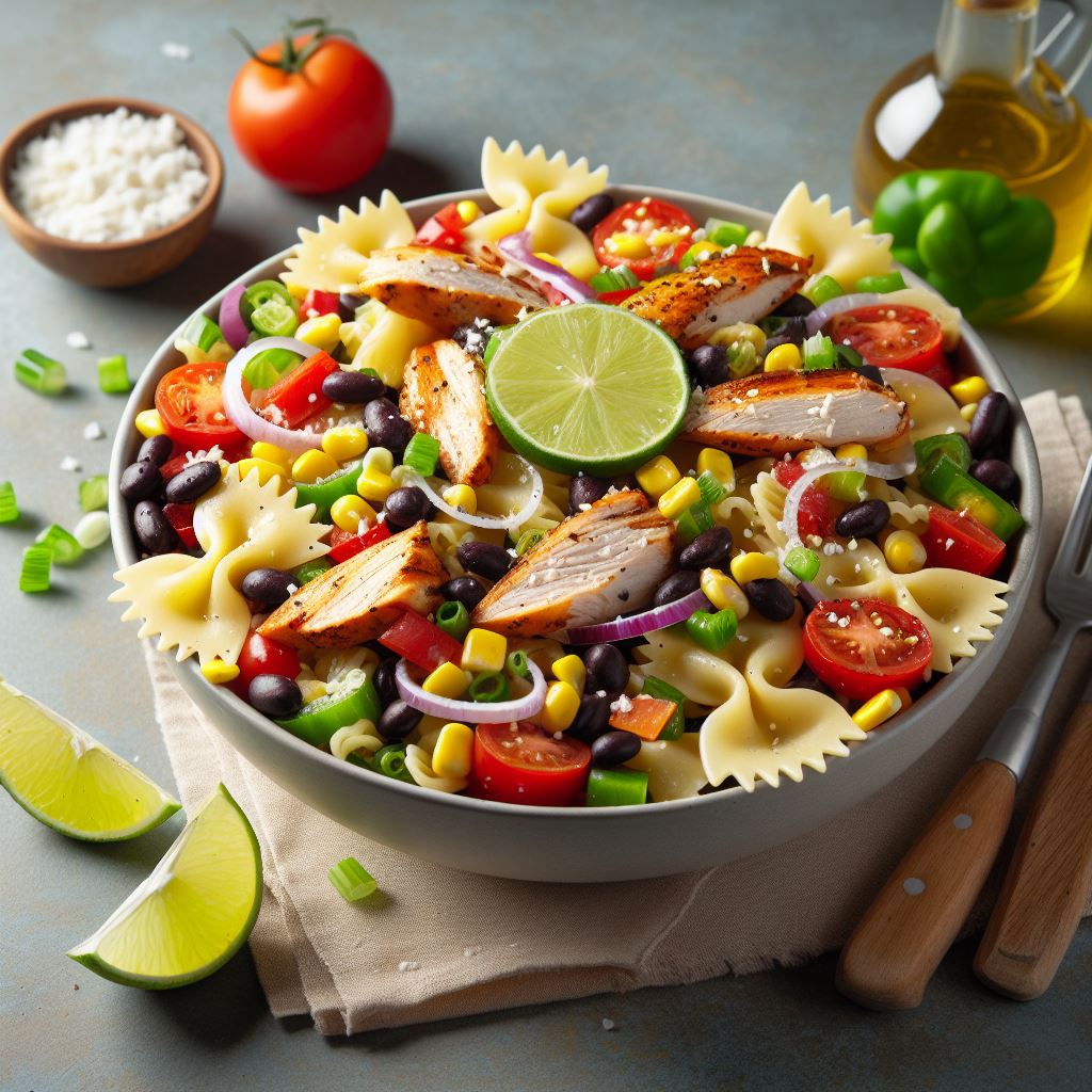 cowboy chicken and black bean pasta salad