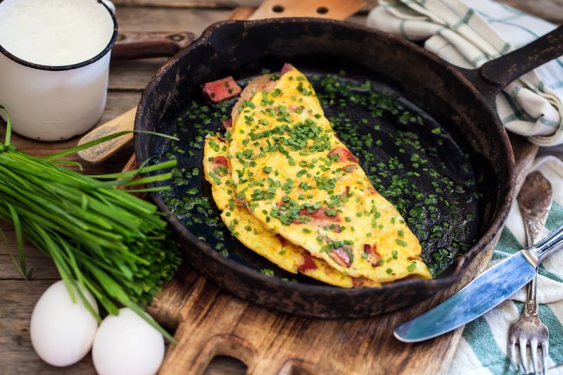 Ham, Chives, and Cheese Omelet