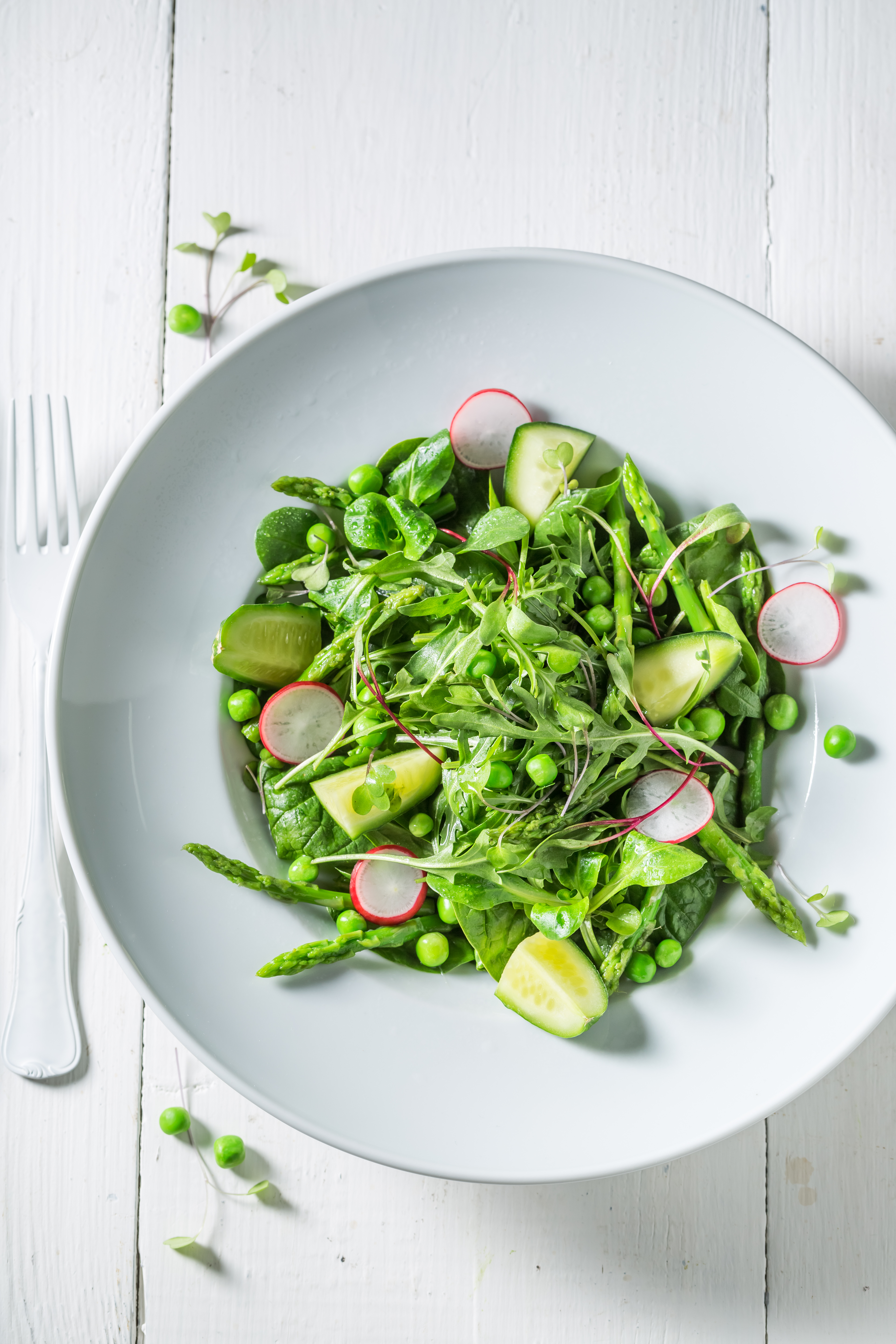 warm snap peas & ham salad with tarragon butter